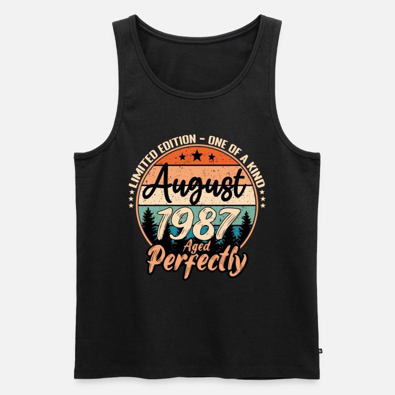 August 1987 Jubiläum 1987 Legenden August - Männer Premium Bio Tank Top - Schwarz