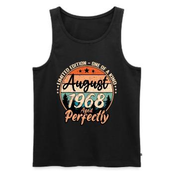 August 1968 anniversary 1968 legends August - Men's Premium Organic Tank Top - black - Front - Michal (187cm)
