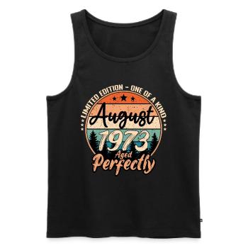 August 1973 anniversary 1973 legends August - Men's Premium Organic Tank Top - black - Front - Michal (187cm)