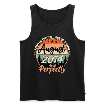 August 2014 Jubiläum 2014 Legenden August - Männer Premium Bio Tank Top - Schwarz - Vorne - Michal (187cm)