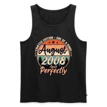 August 2008 anniversary 2008 legends August - Men's Premium Organic Tank Top - black - Front - AI Model Male 178 light (178cm)