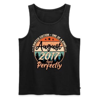 August 2017 anniversary 2017 legends August - Men's Premium Organic Tank Top - black - Front - AI Model Male 178 light (178cm)
