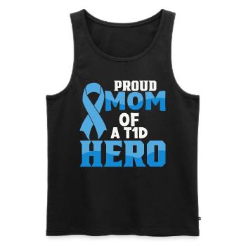Diabetes Awareness Blue Diabetes Band Diabetes - Men's Premium Organic Tank Top - black - Front - AI Model Male 178 light (178cm)