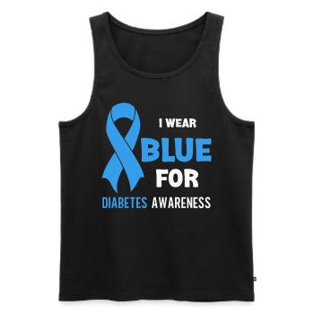 Diabetes Awareness Blue Diabetes Band Diabetes - Men's Premium Organic Tank Top - black - Front - AI Model Male 178 light (178cm)