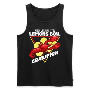 Crawfish Cajun & Crawfish Lobster Cooking - Men's Premium Organic Tank Top - black - Front - AI Model Male 178 light (178cm)