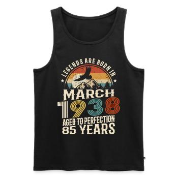 März 1938 - 85 Jahre alt - 85. Geburtstag - Männer Premium Bio Tank Top - Schwarz - Vorne - AI Model Male 178 light (178cm)