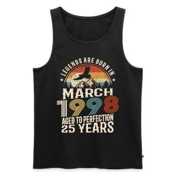 March 1998 - 25 years old - 25th birthday - Men's Premium Organic Tank Top - black - Front - Michal (187cm)