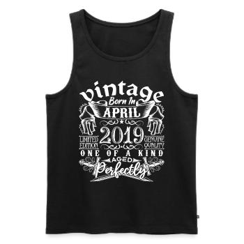 2019 April 2019 anniversary April 2019 April - Men's Premium Organic Tank Top - black - Front - AI Model Male 178 light (178cm)