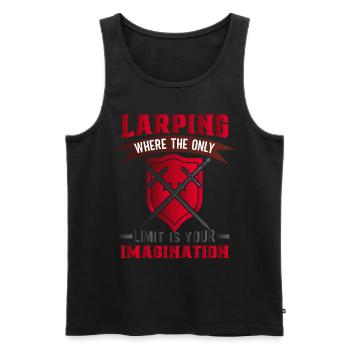 Larp Larper Larping Live Action Jeu de rôle - Débardeur bio Premium Homme - noir - Devant - AI Model Male 178 light (178cm)