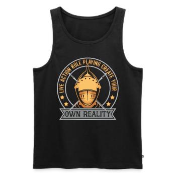 Live Action Jeu de rôle Larp Larper Fantasy - Débardeur bio Premium Homme - noir - Devant - AI Model Male 178 light (178cm)