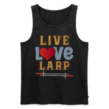 Larp Larper Larping Live Action Jeu de rôle - Débardeur bio Premium Homme - noir - Devant - AI Model Male 178 light (178cm)