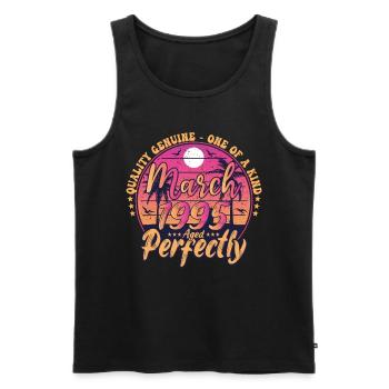 March 1995 anniversary 1995 Retro 1995 March - Men's Premium Organic Tank Top - black - Front - Michal (187cm)