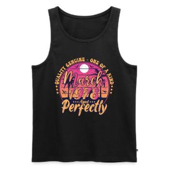 March 1978 anniversary 1978 Retro 1978 March - Men's Premium Organic Tank Top - black - Front - AI Model Male 178 light (178cm)
