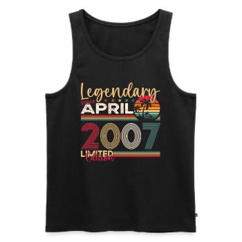 16th birthday man April Born 2007 Legendary - Men's Premium Organic Tank Top - black - Front - Michal (187cm)