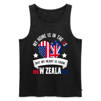 Neuseeland Kultur Kiwi Vogel Neuseeland Flagge - Männer Premium Bio Tank Top - Schwarz - Vorne - Michal (187cm)