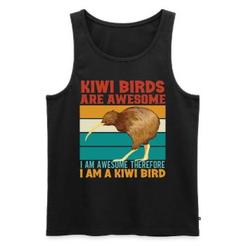 Neuseeland Kultur Kiwi Vogel Neuseeland Flagge - Männer Premium Bio Tank Top - Schwarz - Vorne - Michal (187cm)