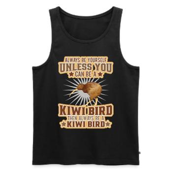 Neuseeland Kultur Kiwi Vogel Neuseeland Flagge - Männer Premium Bio Tank Top - Schwarz - Vorne - Michal (187cm)