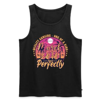 März 2015 Jubiläum 2015 Retro 2015 März - Männer Premium Bio Tank Top - Schwarz - Vorne - Michal (187cm)