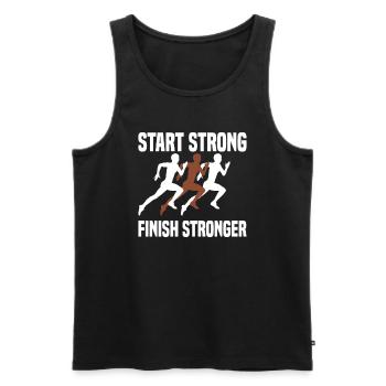 Laufen Läufer Marathon - Männer Premium Bio Tank Top - Schwarz - Vorne - AI Model Male 178 light (178cm)