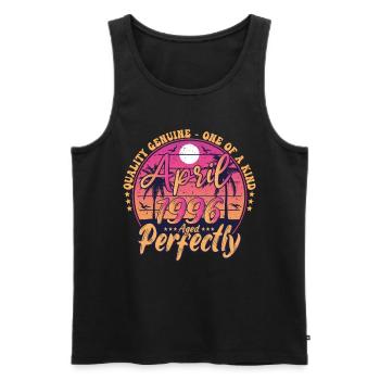 March 1996 anniversary 1996 Retro 1996 March - Men's Premium Organic Tank Top - black - Front - AI Model Male 178 light (178cm)