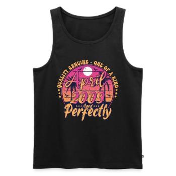 March 2009 anniversary 2009 Retro 2009 March - Men's Premium Organic Tank Top - black - Front - Michal (187cm)