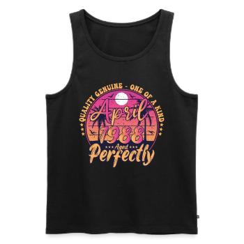 March 1988 anniversary 1988 Retro 1988 March - Men's Premium Organic Tank Top - black - Front - Michal (187cm)