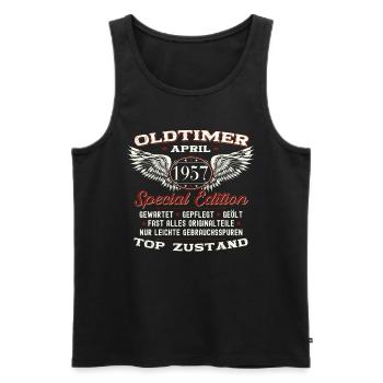 66. Geburtstag Mann April Jahrgang 1957 Oldtimer - Männer Premium Bio Tank Top - Schwarz - Vorne - Michal (187cm)