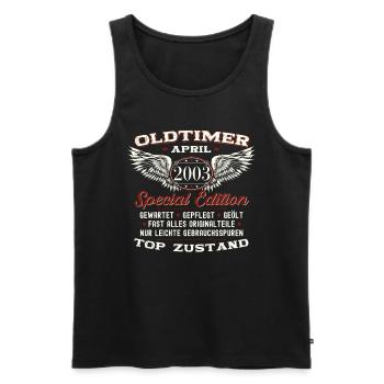 20. Geburtstag Mann April Jahrgang 2003 Oldtimer - Männer Premium Bio Tank Top - Schwarz - Vorne - Michal (187cm)