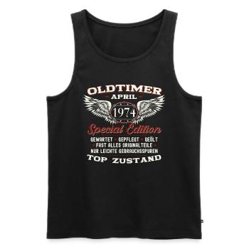 49. Geburtstag Mann April Jahrgang 1974 Oldtimer - Männer Premium Bio Tank Top - Schwarz - Vorne - Michal (187cm)