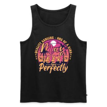 May 1954 anniversary 1954 Retro 1954 May - Men's Premium Organic Tank Top - black - Front - AI Model Male 178 light (178cm)