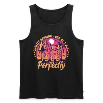 Mai 1963 Jubiläum 1963 Retro 1963 Mai - Männer Premium Bio Tank Top - Schwarz - Vorne - Michal (187cm)