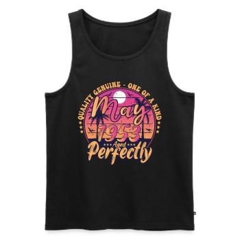 May 1953 anniversary 1953 Retro 1953 May - Men's Premium Organic Tank Top - black - Front - Michal (187cm)