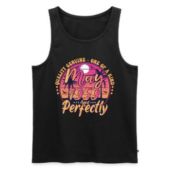 May 1959 anniversary 1959 Retro 1959 May - Men's Premium Organic Tank Top - black - Front - Michal (187cm)