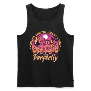 May 1973 anniversary 1973 Retro 1973 May - Men's Premium Organic Tank Top - black - Front - Michal (187cm)