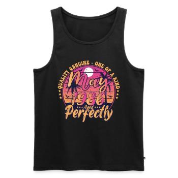 May 1986 anniversary 1986 Retro 1986 May - Men's Premium Organic Tank Top - black - Front - AI Model Male 178 light (178cm)