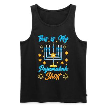 Chanukka Hanukka Dreidel Latkes Hanukkah - Männer Premium Bio Tank Top - Schwarz - Vorne - AI Model Male 178 light (178cm)
