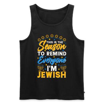 Chanukka Hanukka Dreidel Jüdisches Fest - Männer Premium Bio Tank Top - Schwarz - Vorne - AI Model Male 178 light (178cm)