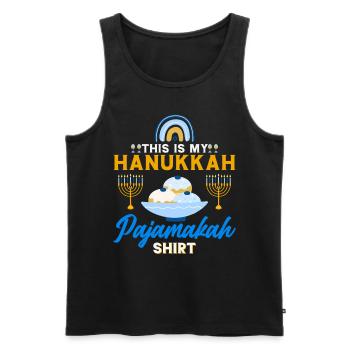 Chanukka Hanukka Dreidel Latkes Hanukkah - Männer Premium Bio Tank Top - Schwarz - Vorne - AI Model Male 178 light (178cm)