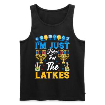 Chanukka Hanukka Dreidel Latkes Hanukkah - Männer Premium Bio Tank Top - Schwarz - Vorne - AI Model Male 178 light (178cm)