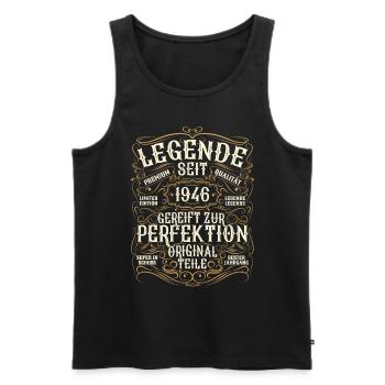 Legende 1946 Geburtstag legendär seit 1946 - Männer Premium Bio Tank Top - Schwarz - Vorne - Michal (187cm)