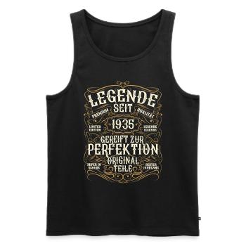 Legende 1935 Geburtstag legendär seit 1935 - Männer Premium Bio Tank Top - Schwarz - Vorne - Michal (187cm)
