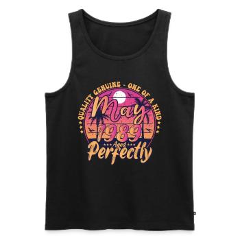May 1989 anniversary 1989 Retro 1989 May - Men's Premium Organic Tank Top - black - Front - Michal (187cm)