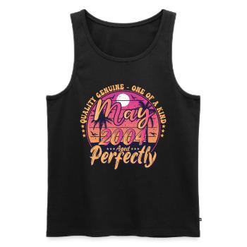May 2004 anniversary 2004 Retro 2004 May - Men's Premium Organic Tank Top - black - Front - Michal (187cm)