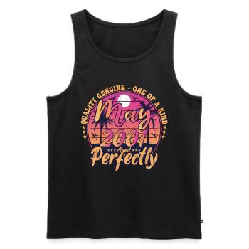 May 2001 anniversary 2001 Retro 2001 May - Men's Premium Organic Tank Top - black - Front - AI Model Male 178 light (178cm)