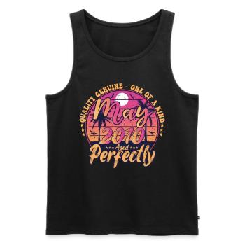May 2010 anniversary 2010 Retro 2010 May - Men's Premium Organic Tank Top - black - Front - AI Model Male 178 light (178cm)