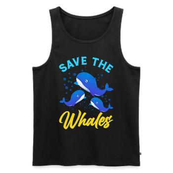 Orca Ocean Whale Orca Fan Seafood - Men's Premium Organic Tank Top - black - Front - Michal (187cm)