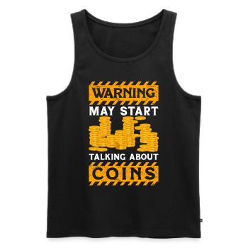 Coin collector Coin collecting Numismatists - Men's Premium Organic Tank Top - black - Front - Michal (187cm)