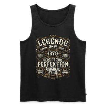 Legende 1979 Geburtstag legendär seit 1979 - Männer Premium Bio Tank Top - Schwarz - Vorne - Michal (187cm)