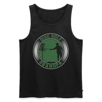 Frisbee - Men's Premium Organic Tank Top - black - Front - AI Model Male 178 light (178cm)