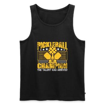 Pickleball-Champion Das Talent ist angekommen Lustig - Männer Premium Bio Tank Top - Schwarz - Vorne - Michal (187cm)